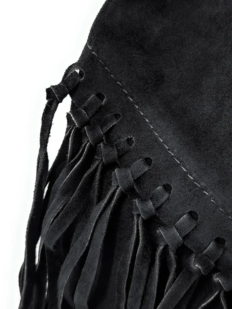 Sac bourse en daim APONI Noir