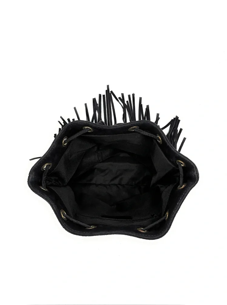 Sac bourse en daim APONI Noir