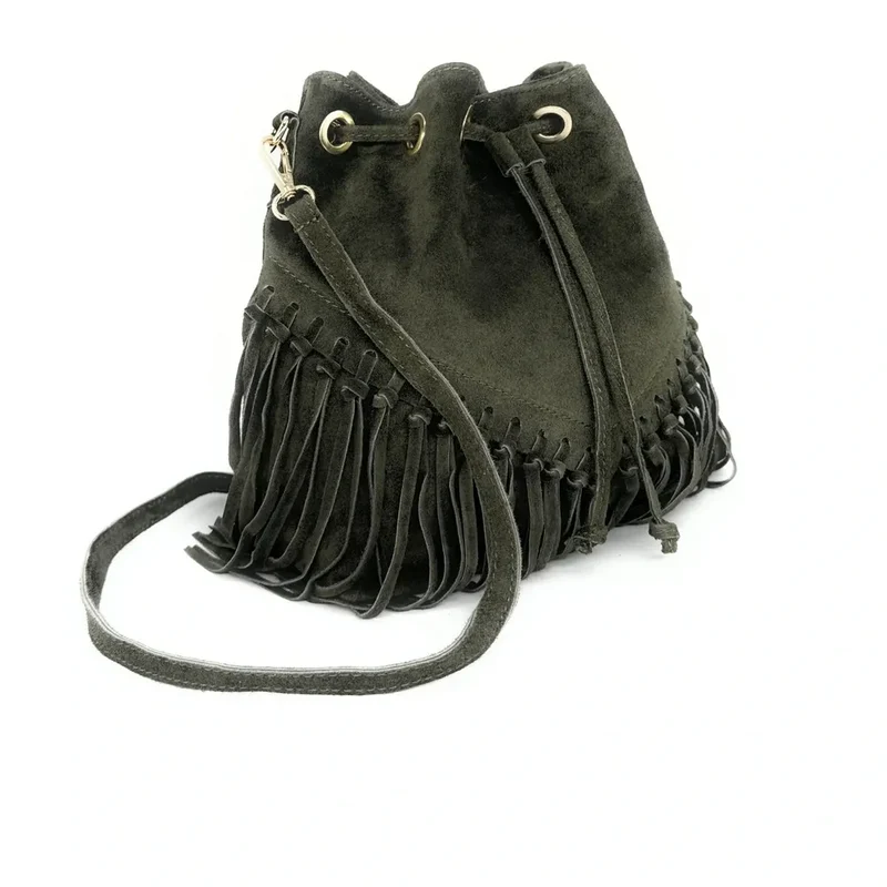 Sac bourse en daim APONI Kaki