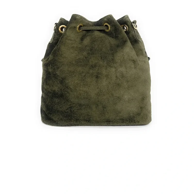 Sac bourse en daim APONI Kaki