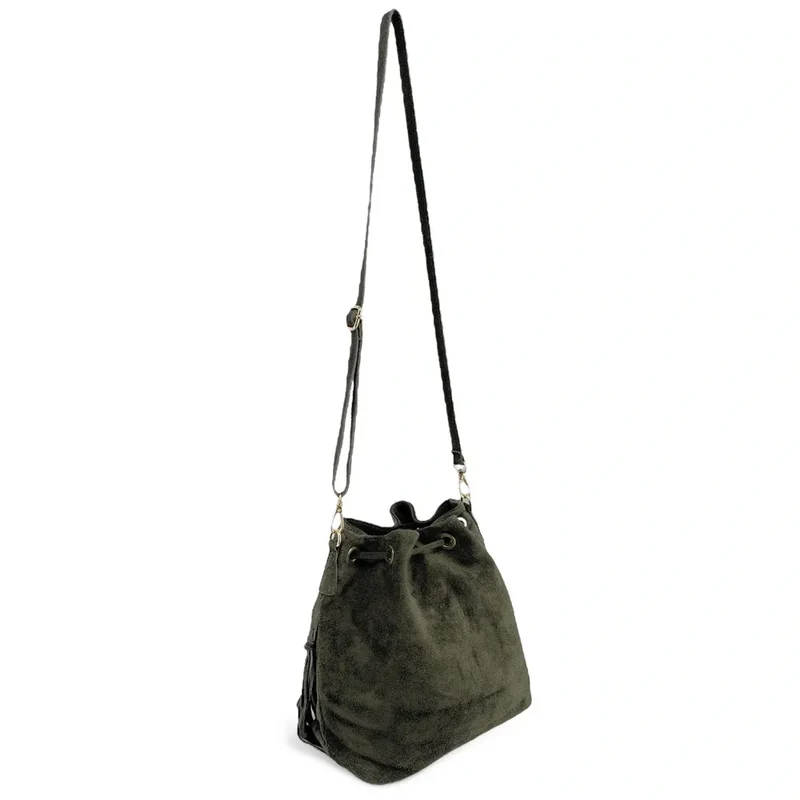 Sac bourse en daim APONI Kaki