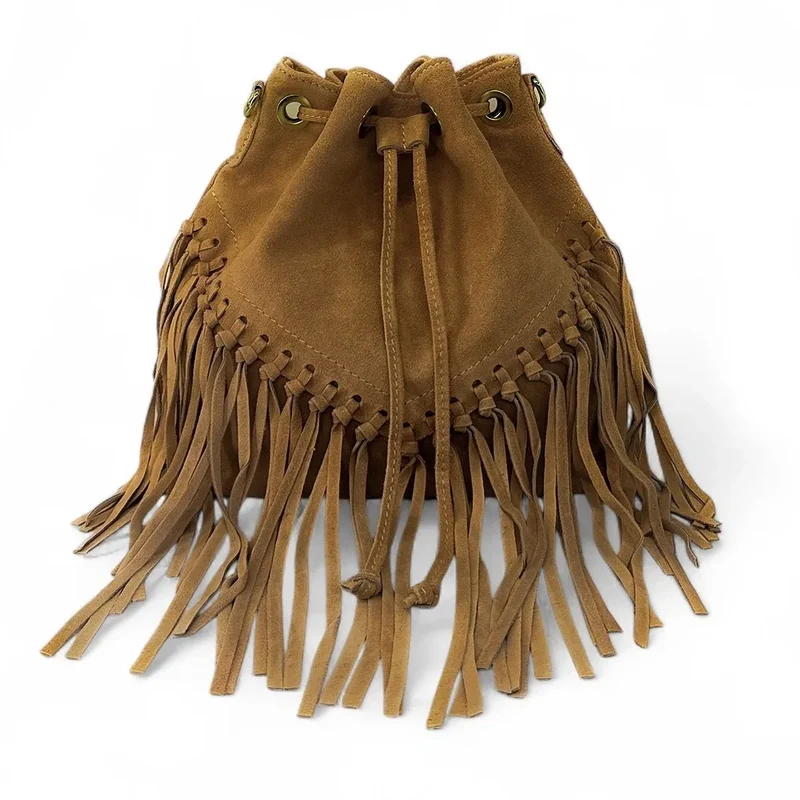 Sac bourse en daim APONI Camel