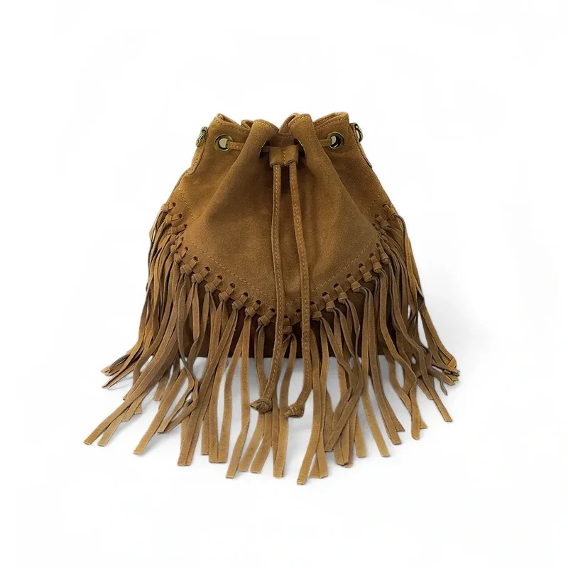 Sac bourse en daim APONI Camel