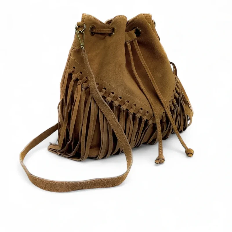 Sac bourse en daim APONI Camel