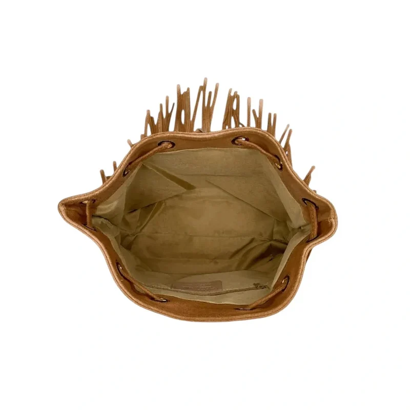 Sac bourse en daim APONI Camel
