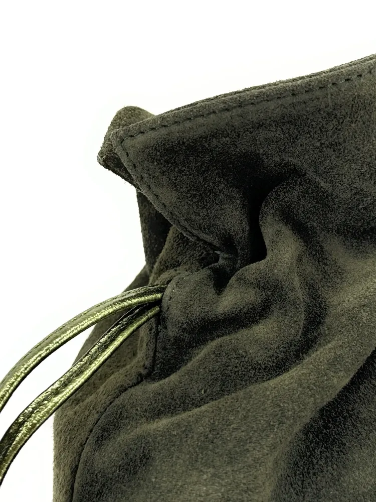Sac bourse en daim CHENOA Kaki