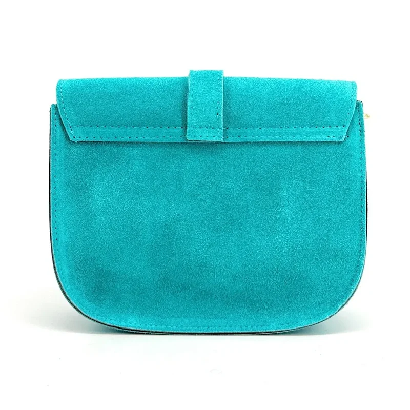 Sac besace en daim VELVET Bleu turquoise