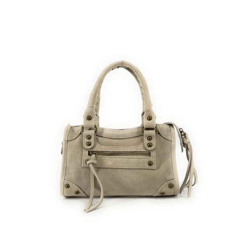 Mini-sac en daim TAO Beige crème