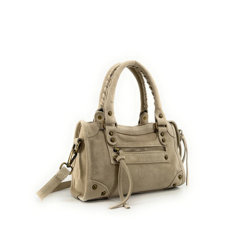 Mini-sac en daim TAO Beige crème