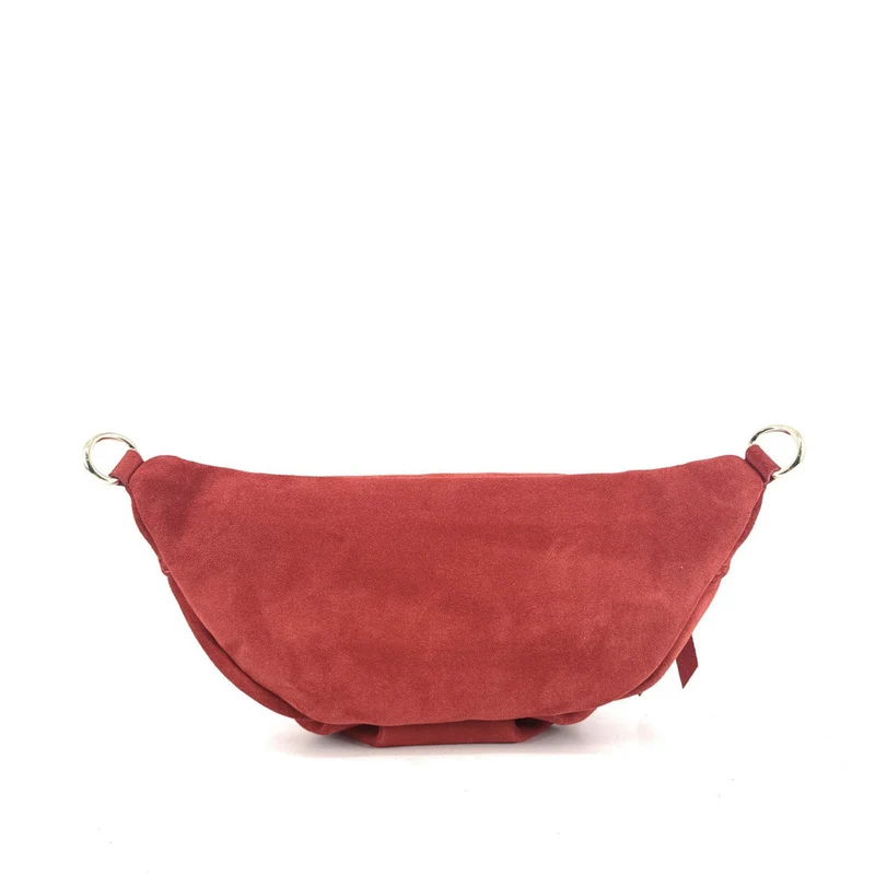 Sac banane en daim LOUKA Rouge coquelicot
