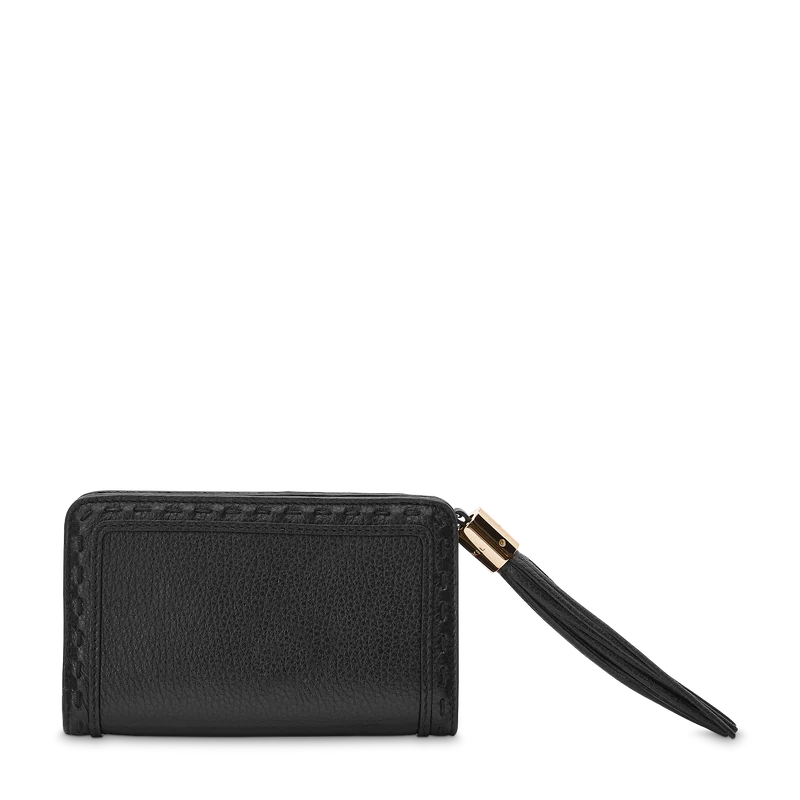 Compact rectangular zipped wallet