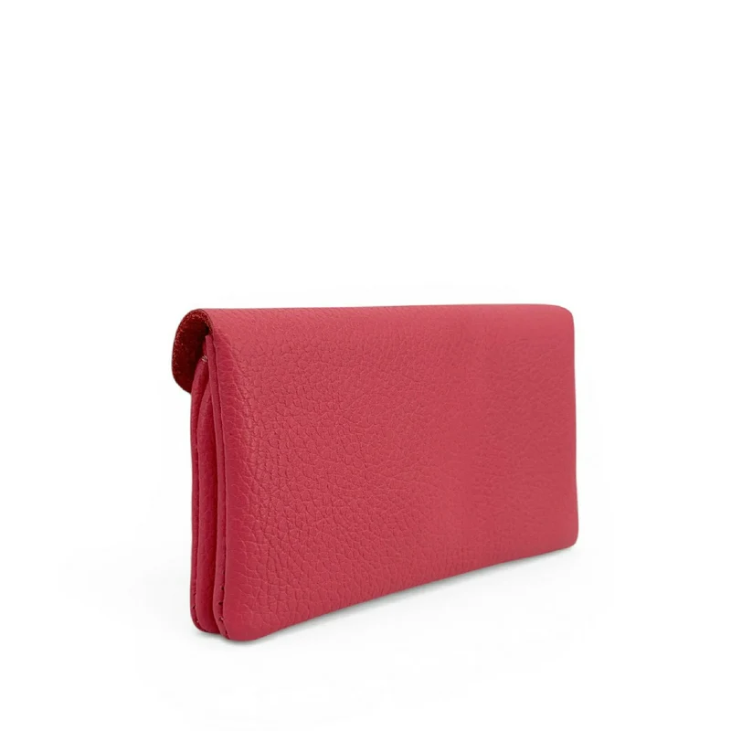 Pochette porte-monnaie en cuir grainé COMPO Rouge pastèque