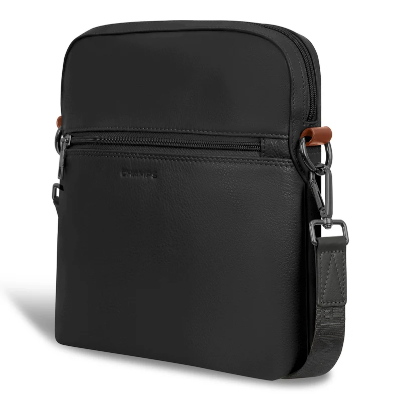 Onyx / Leather Cross-Body Bag *Drop Ship*