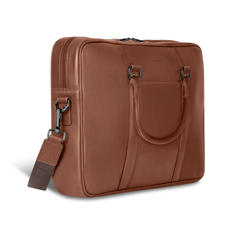 Onyx / Leather Slim Briefcase *Drop Ship*