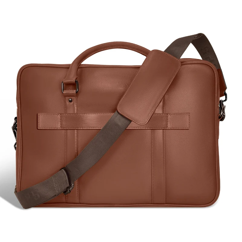 Onyx / Leather Slim Briefcase *Drop Ship*
