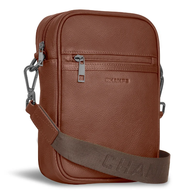 Onyx / Leather Vertical Cross-Body Bag *Drop Ship*