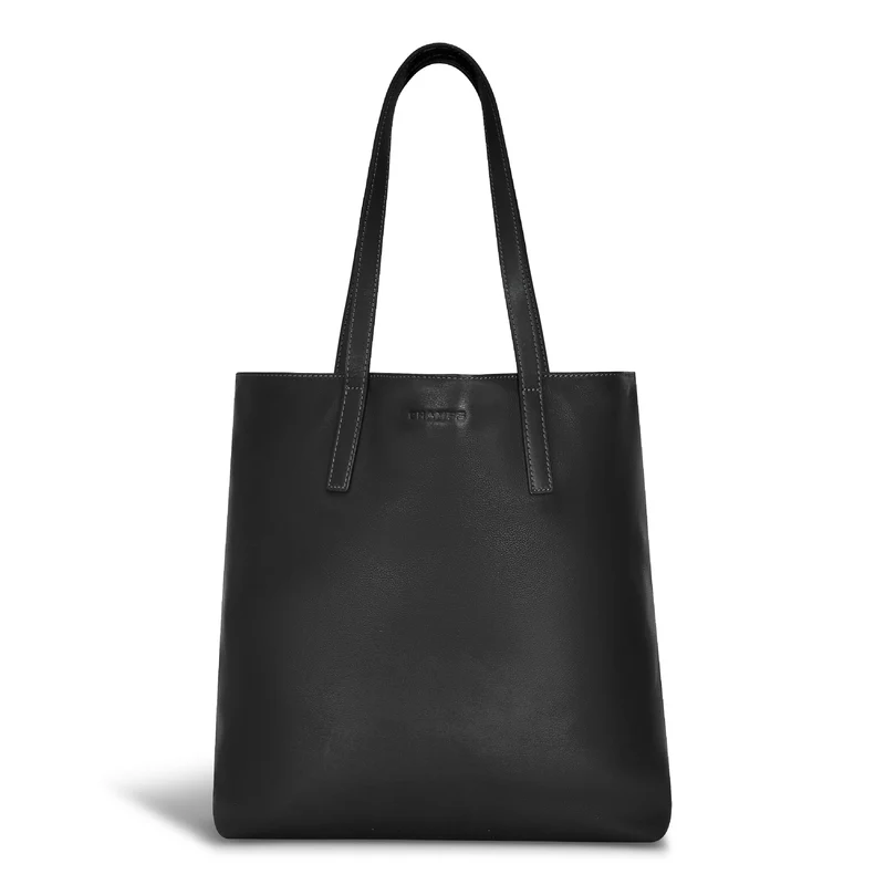 Onyx / Leather Vertical Tote *Drop Ship*