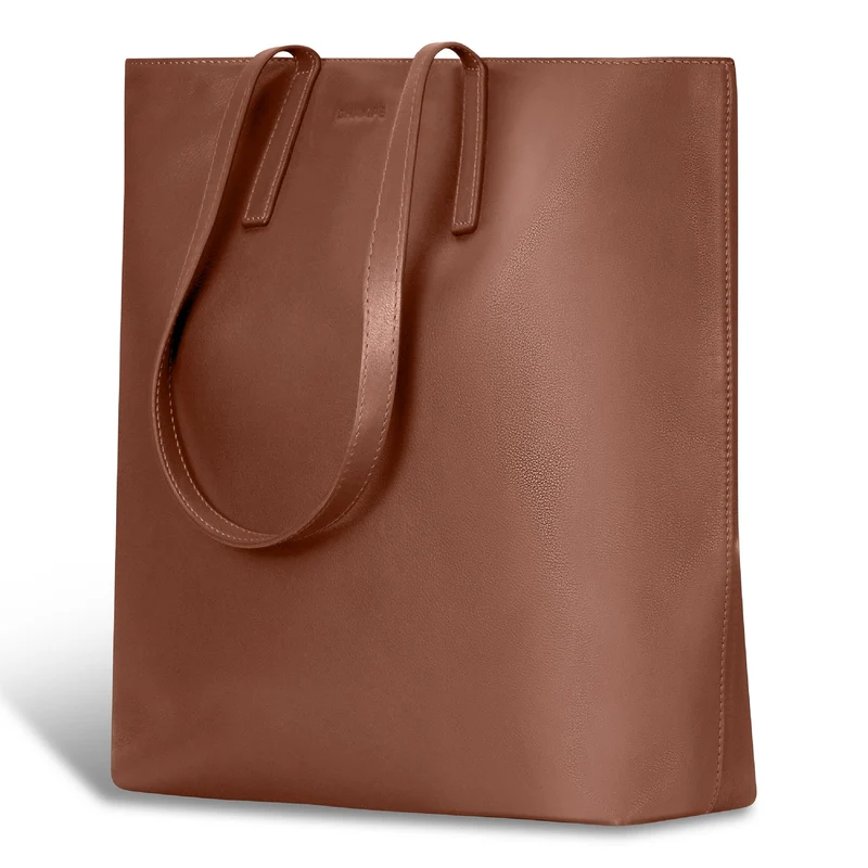 Onyx / Leather Vertical Tote *Drop Ship*