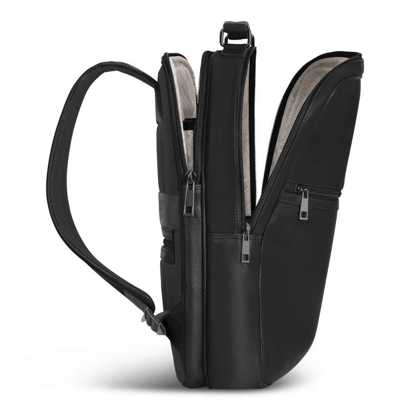 Onyx / Leather Compact Backpack *Drop Ship*