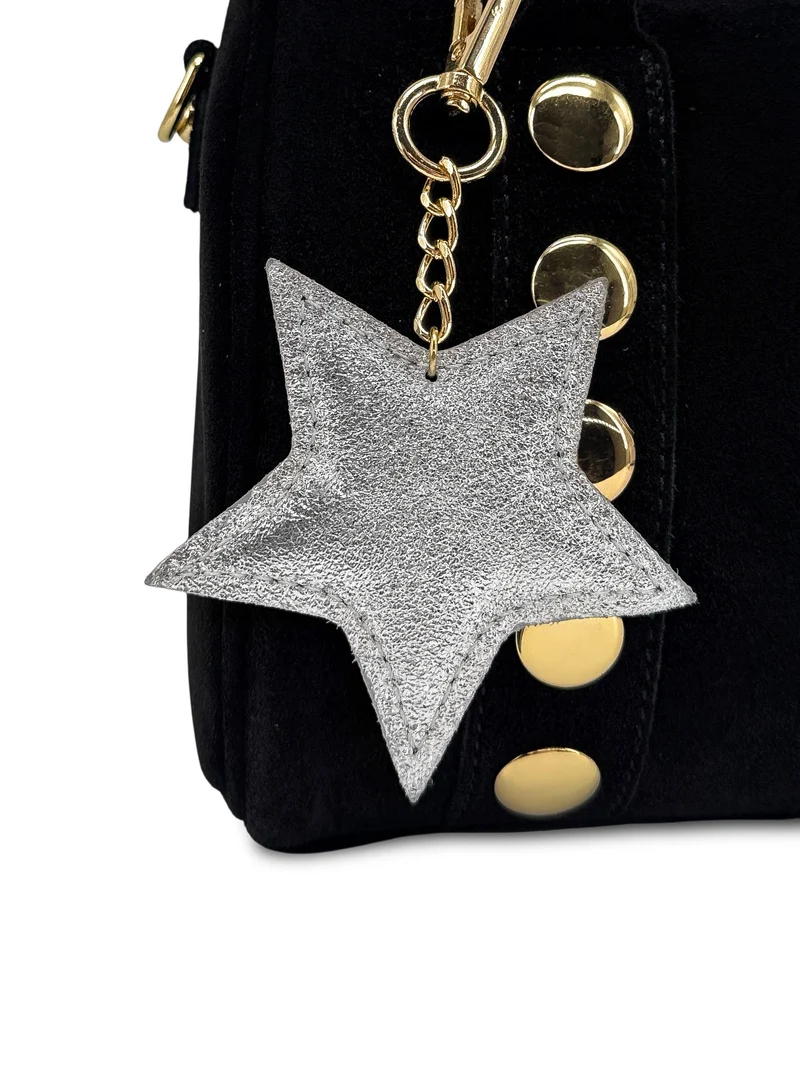 Porte-clés en cuir irisé ETOILE GLOW Argent clair