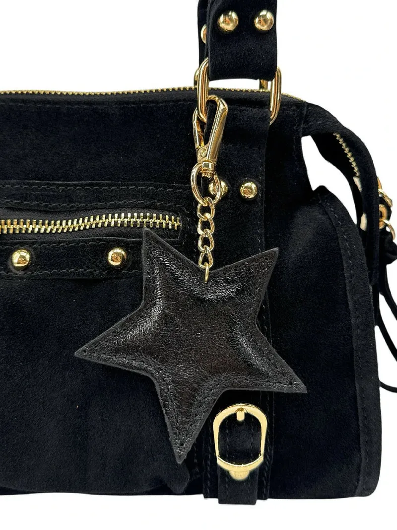 Porte-clés en cuir irisé ETOILE GLOW Noir irisé