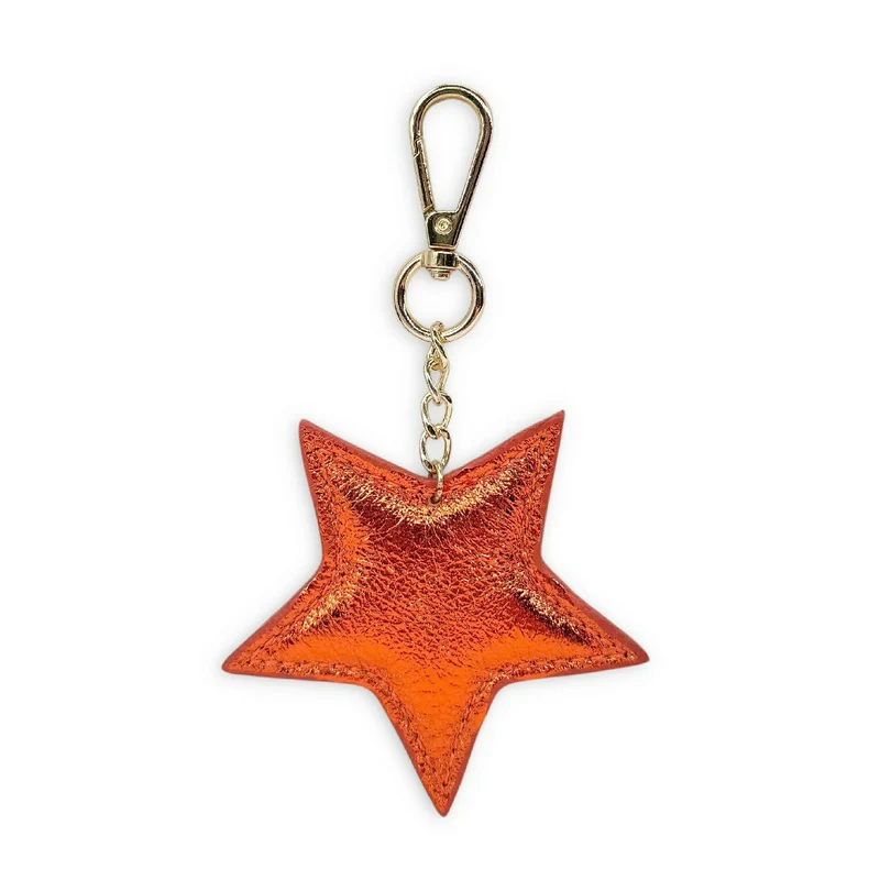 Porte-clés en cuir irisé ETOILE GLOW Orange irisé