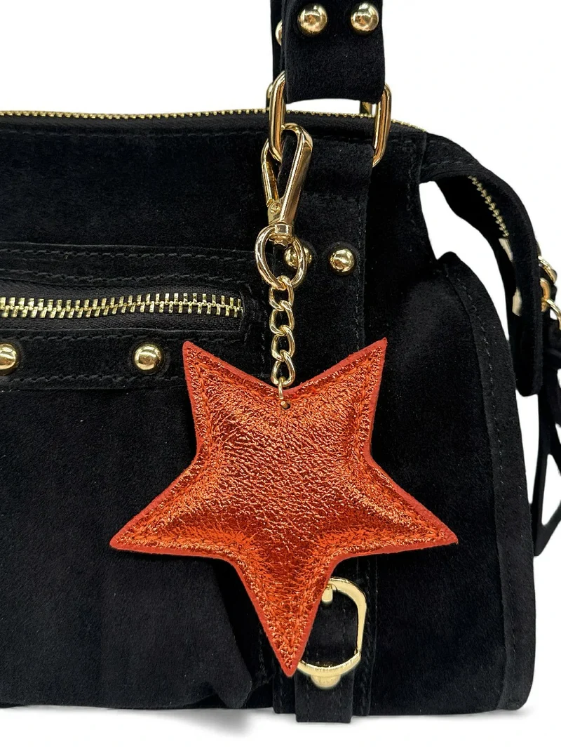 Porte-clés en cuir irisé ETOILE GLOW Orange irisé