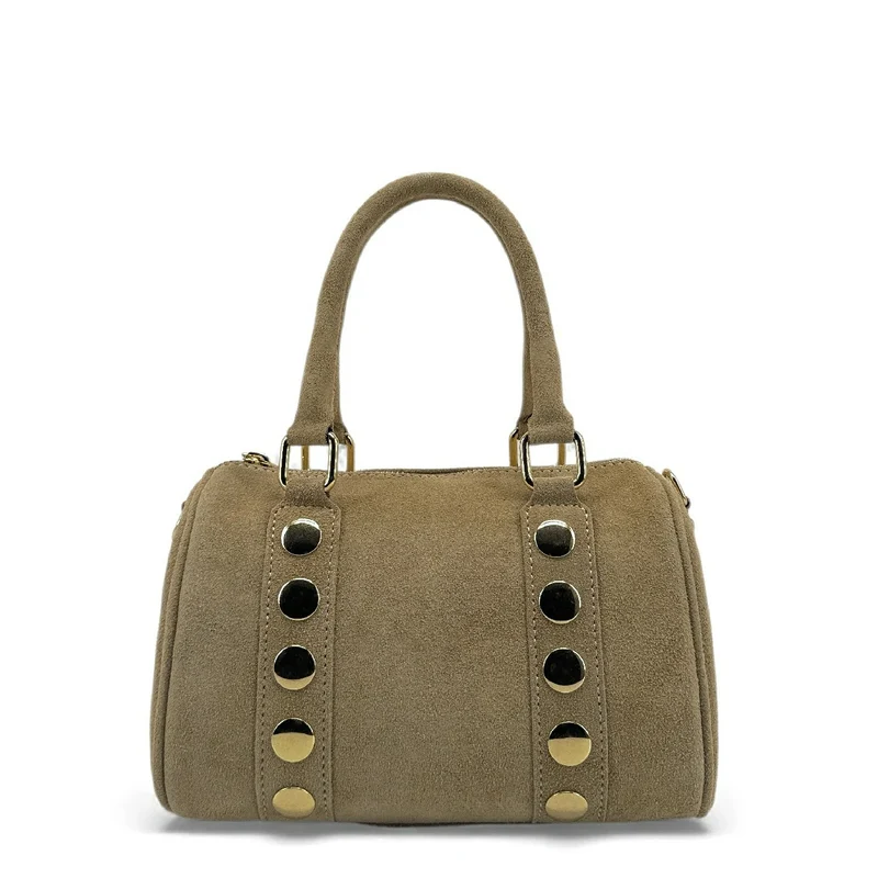 Mini sac bowling en daim DJODY Taupe clair