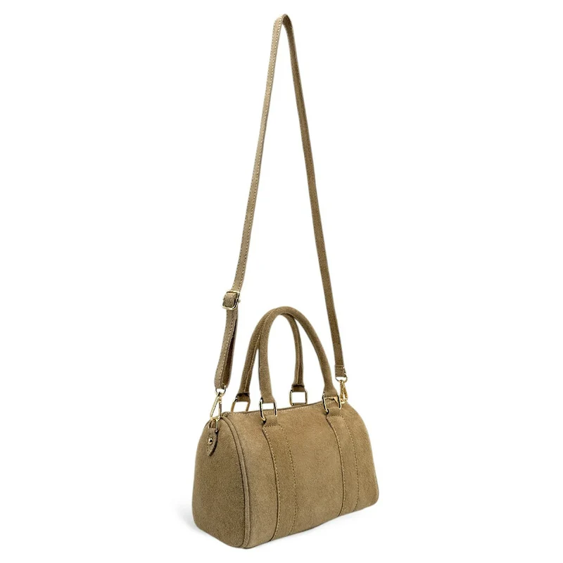 Mini sac bowling en daim DJODY Taupe clair