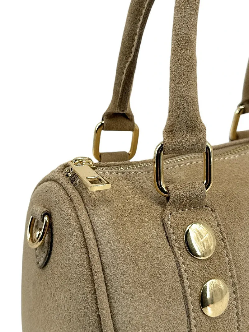 Mini sac bowling en daim DJODY Taupe clair