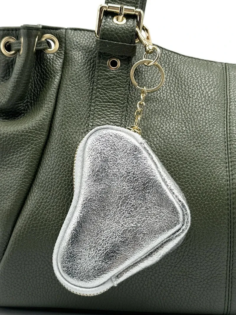 Porte-monnaie porte-clés en cuir irisé SWEETIE Argent moyen