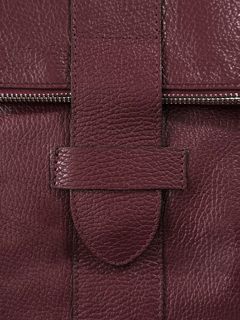 Sac à dos antivol en cuir grainé DORA Bordeaux