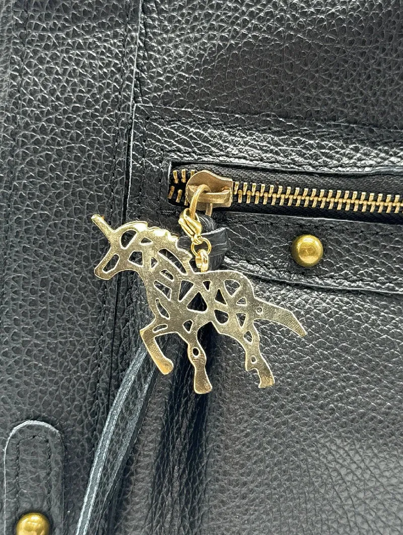 Charm de sac à main licorne en métal doré UNICORN