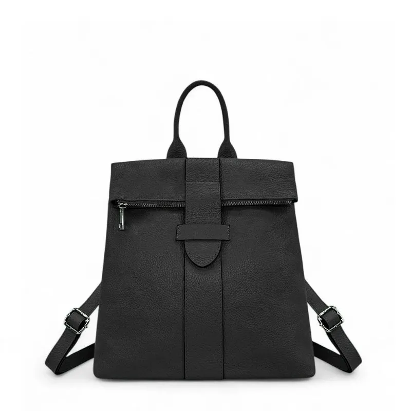 Sac à dos antivol en cuir grainé DORA Noir