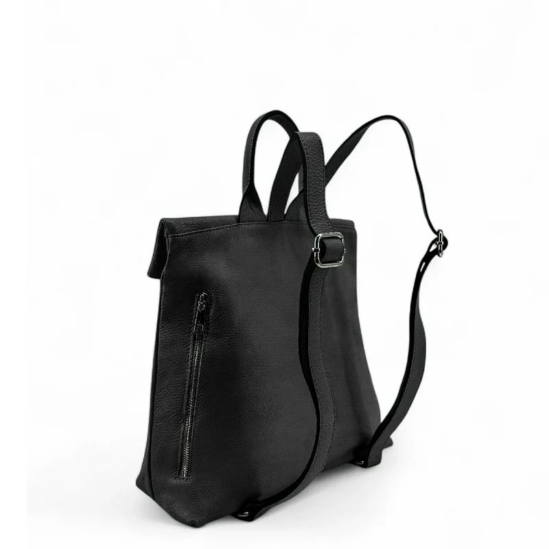 Sac à dos antivol en cuir grainé DORA Noir