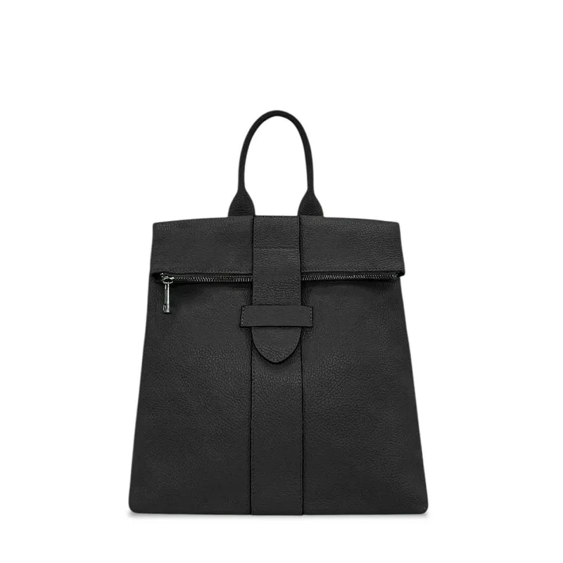Sac à dos antivol en cuir grainé DORA Noir