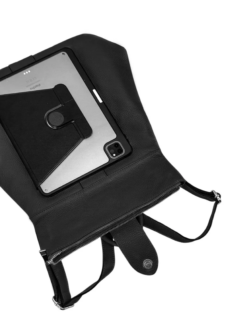 Sac à dos antivol en cuir grainé DORA Noir