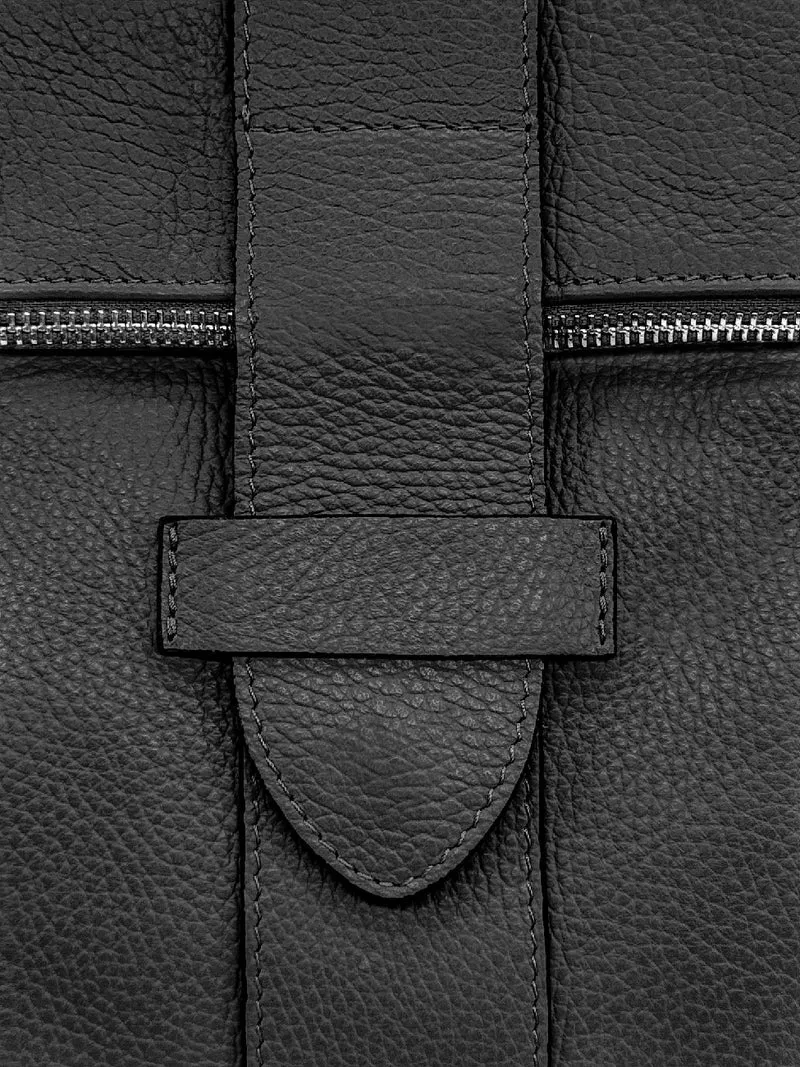 Sac à dos antivol en cuir grainé DORA Noir