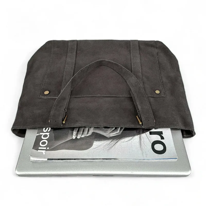 Sac cabas en daim TOKYO Gris taupe