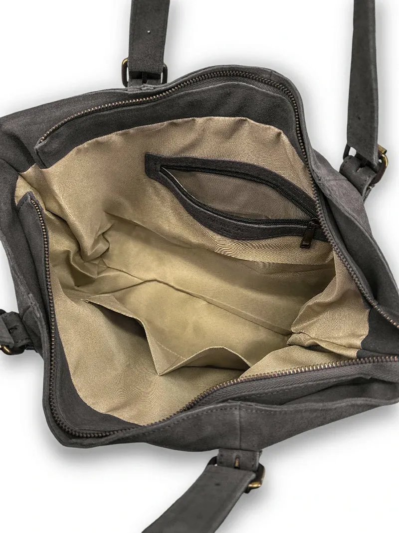 Sac cabas en daim TOKYO Gris taupe