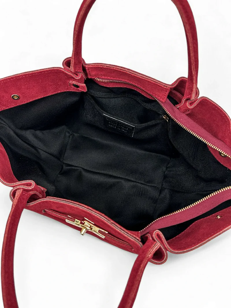 Sac cabas en daim CAPRI SUEDE Rouge foncé