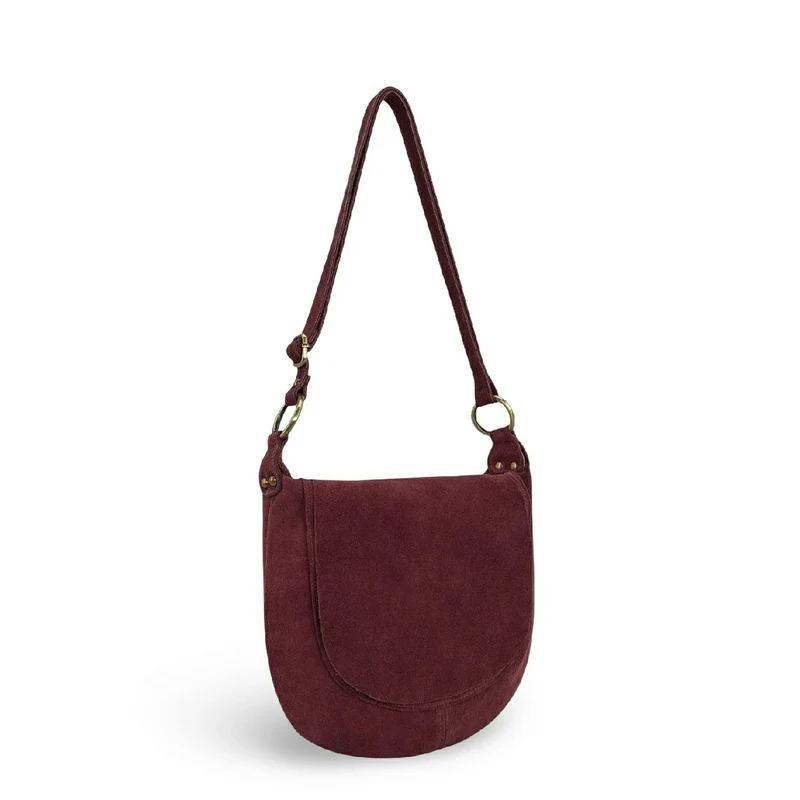 Sac bandoulière en daim LITTLE CITIZEN SUEDE Bordeaux