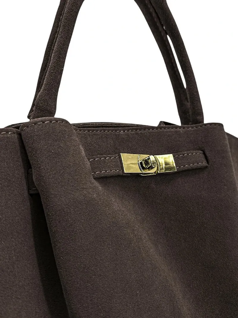 Sac cabas en daim CAPRI SUEDE Marron Chocolat