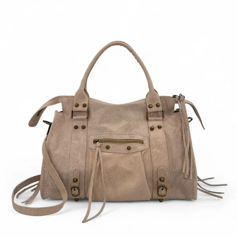 Sac à main en cuir brossé SANDSTORM Rose nude