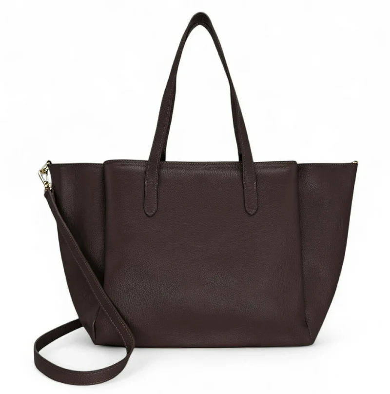 Grand sac en cuir grainé TITANIA Chocolat