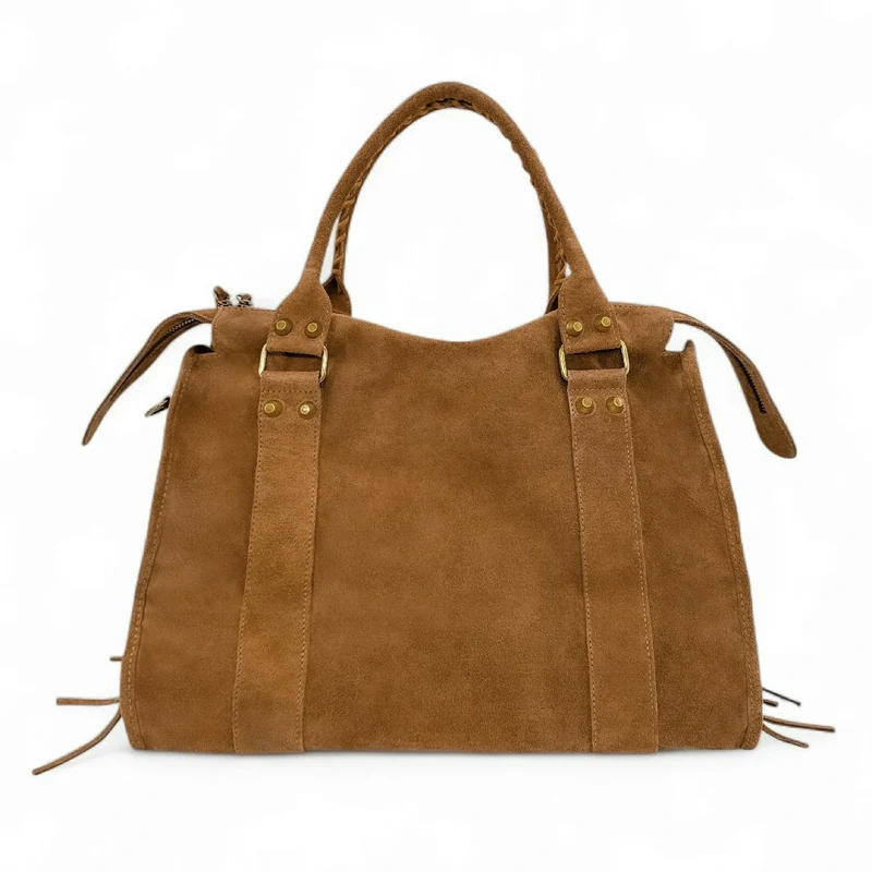 Grand sac à main en daim STORM SUEDE XL Camel