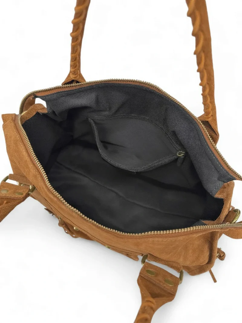 Grand sac à main en daim STORM SUEDE XL Camel