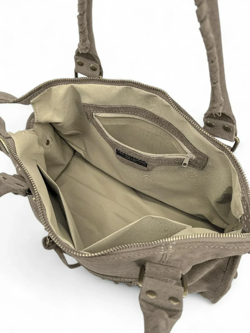 Sac à main en daim STORM SUEDE Taupe