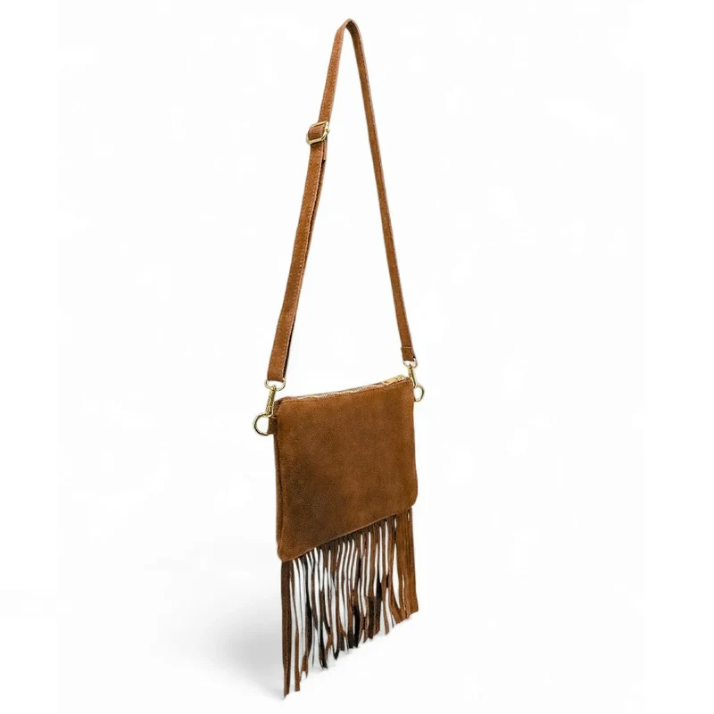 Sac besace en croûte de cuir YEPA Camel foncé