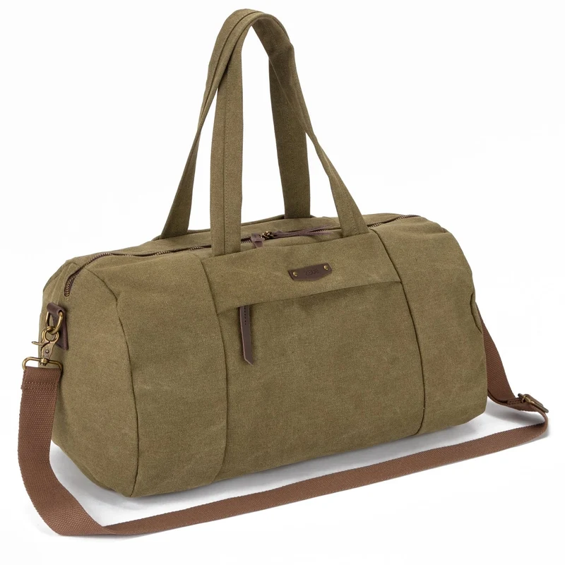 Sac bowling en toile et cuir LEDRU-ROLLIN Vert olive